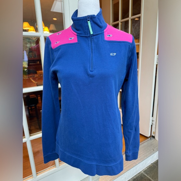 VINEYARD VINES SHEP SHIRT- Blue and Pink with Whales - Picture 1 of 4